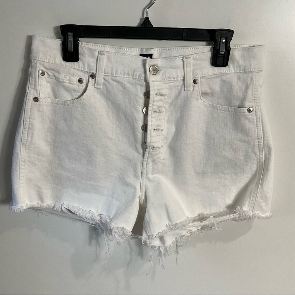 Gap White Frayed Denim Shorts